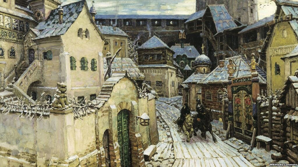 Худ. А.М. Васнецов. Гонцы. Ранним утром в Кремле. Начало 17 века. 