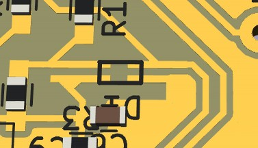 Пример платы датчик с удлиненными дорожками