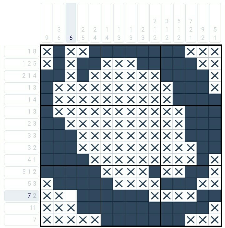 Решённая нонограмма