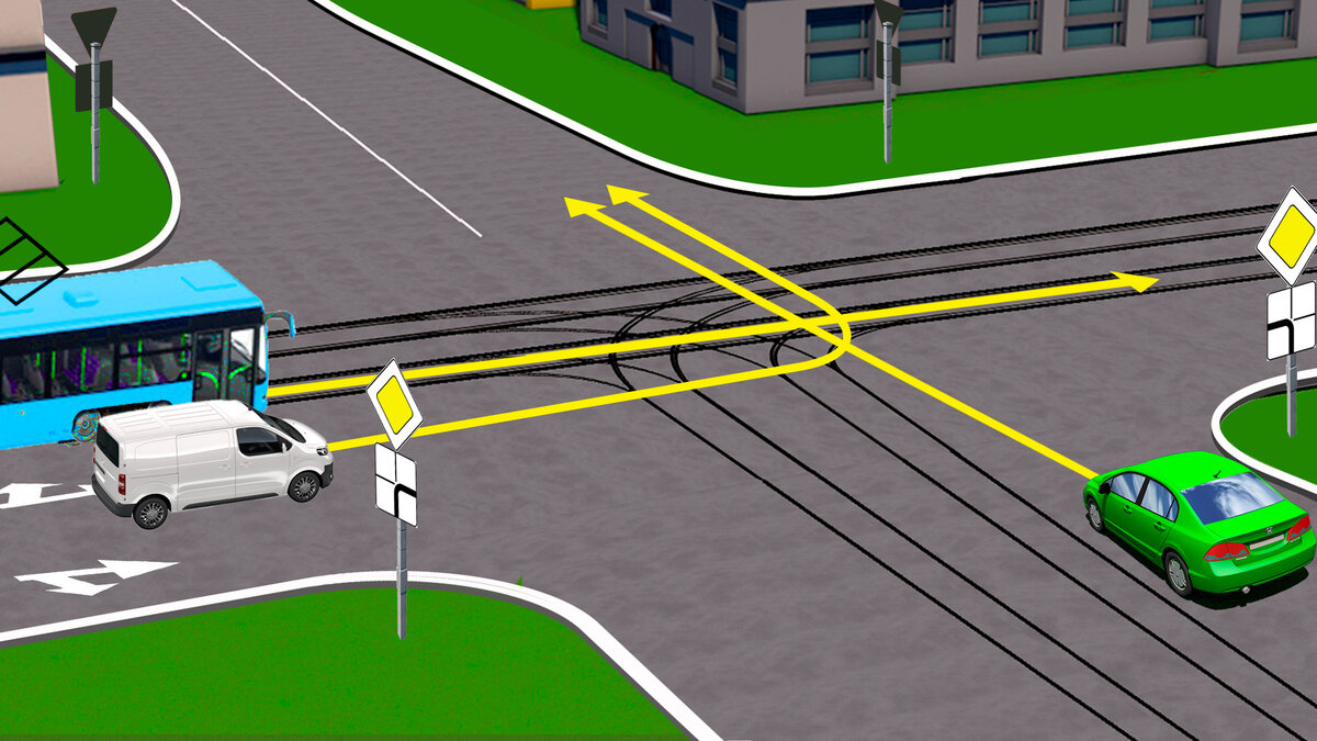 Зеленый автомобиль проедет перекресток. Кто проедет перекресток первым трамвай или автомобиль. В какой последовательности водители проедут перекресток?.