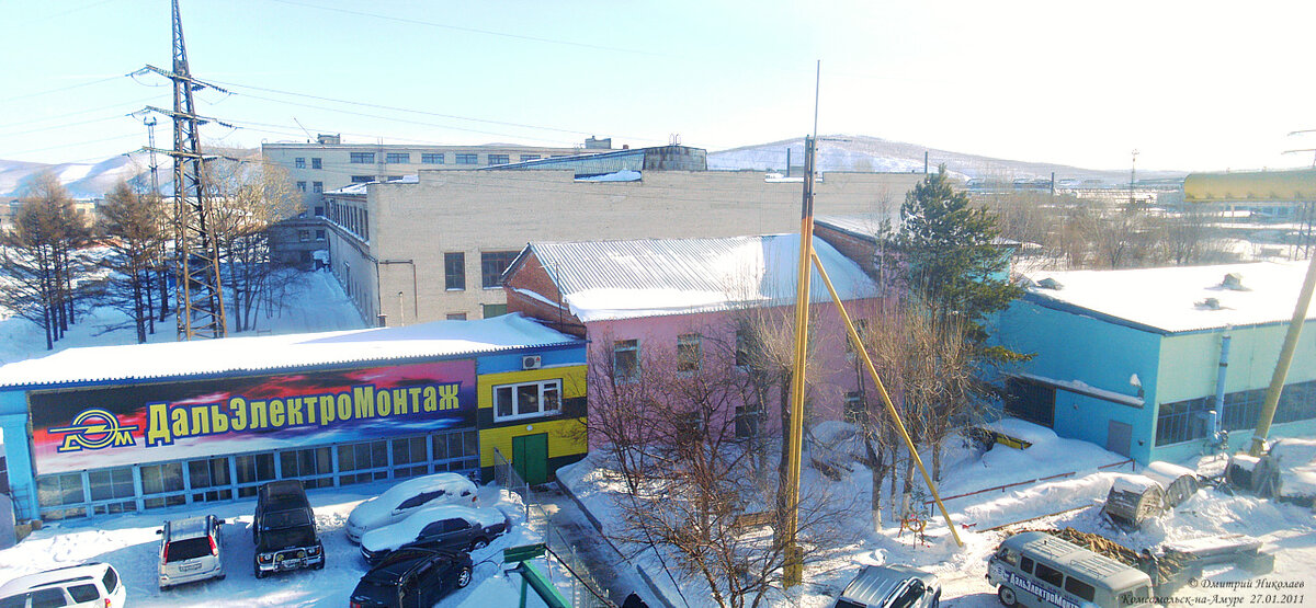 Панорама территории предприятия «Дальэлектромонтаж» в Комсомольске-на-Амуре