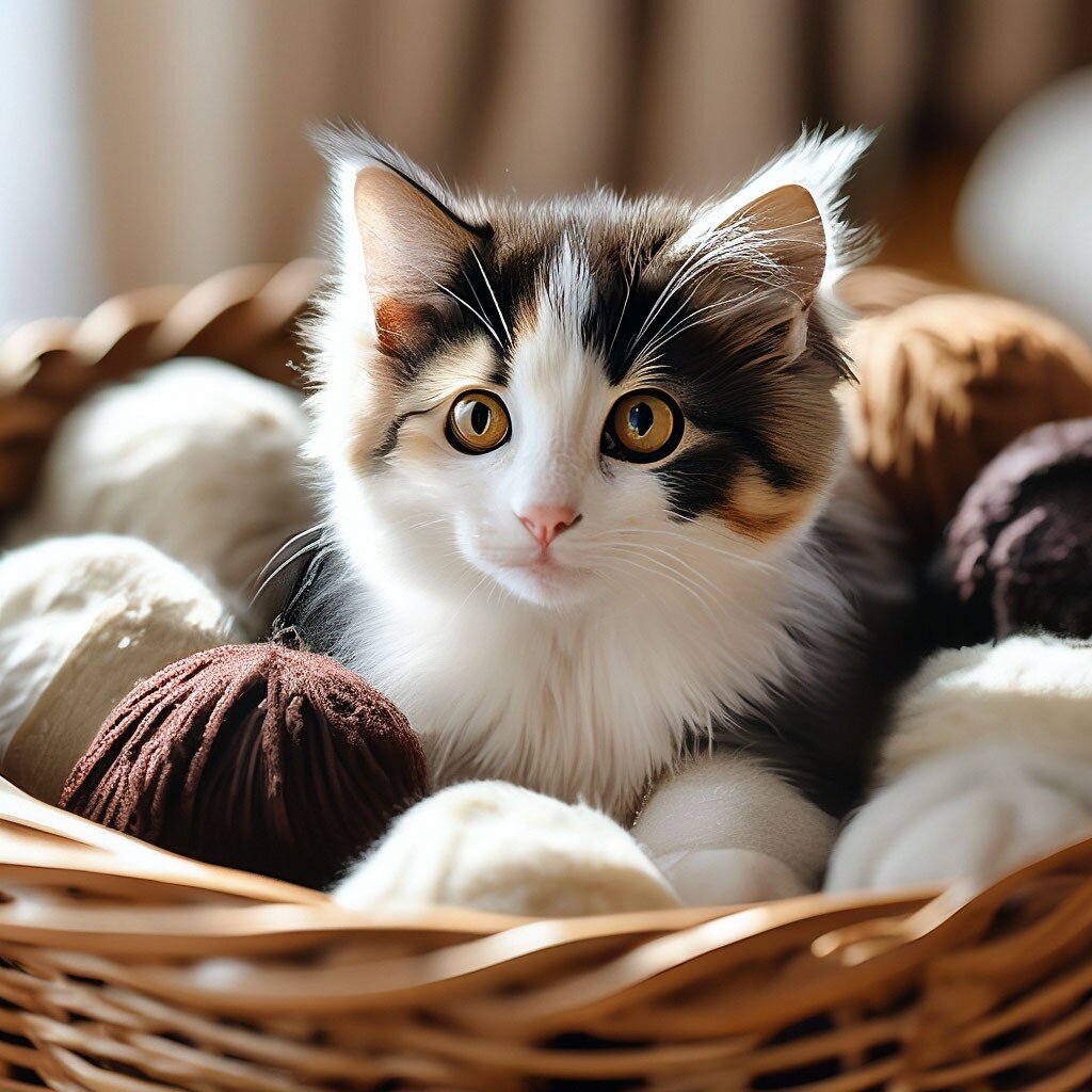 Маленькая кошечка в новом доме ( нейросеть) 