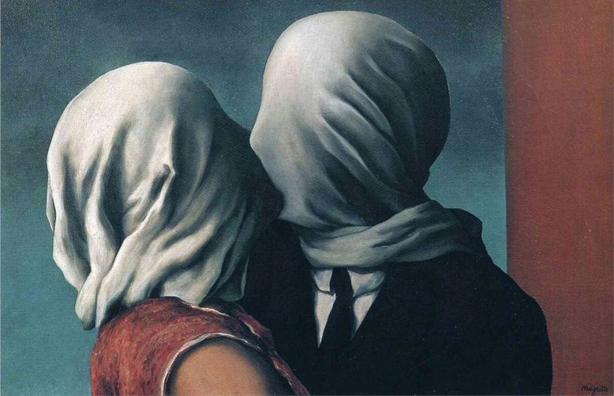 Магритт Рене. "Влюбленные".