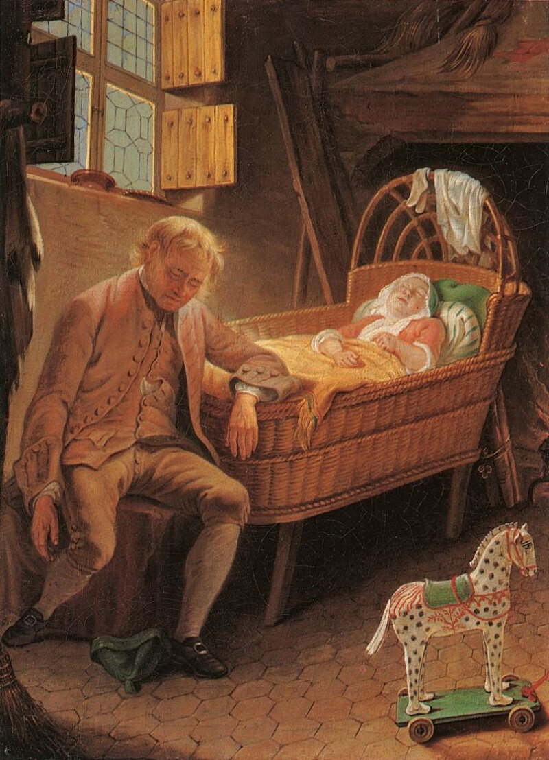 "Мужчина и колыбель" Иван Якимов. Начало 1770-х