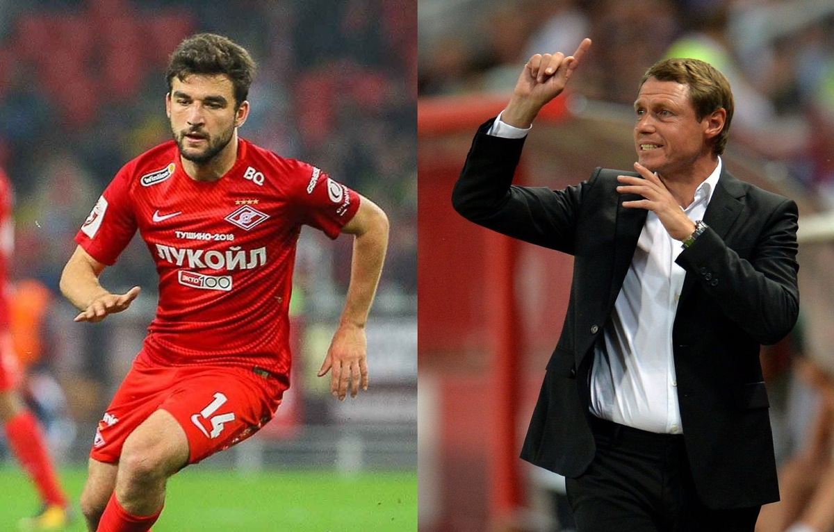 Капитан "Спартака Георгий Джикия и главный тренер Олег Кононов.