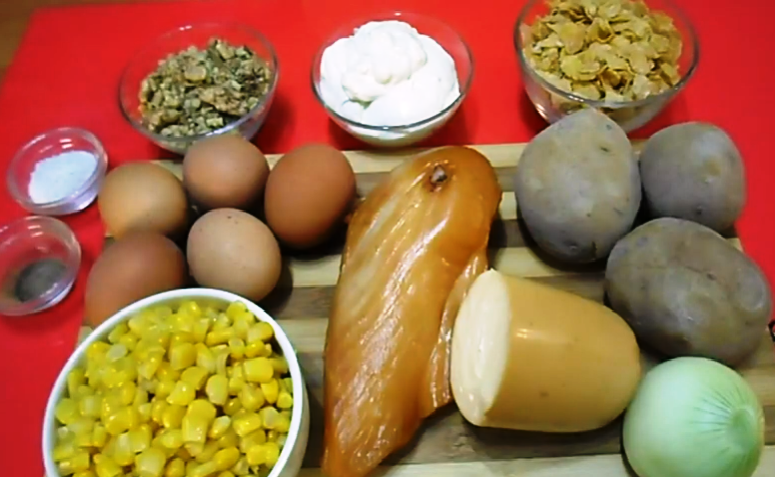 Красивый и вкусный Новогодний салат - "Сосновая шишка"