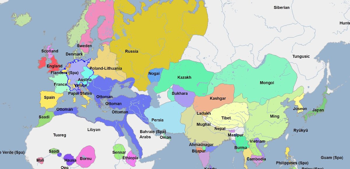 Карта российской империи 1600 года