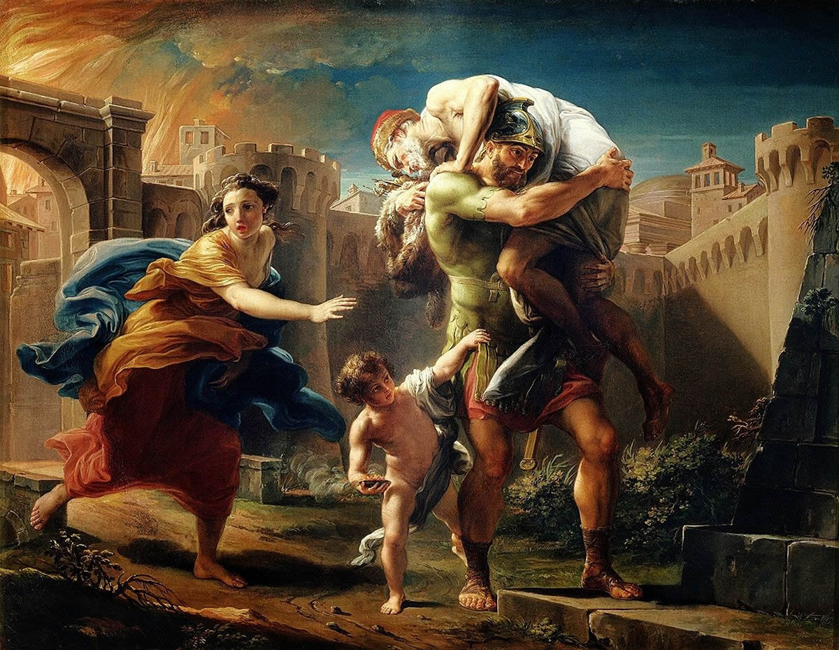 "Бегство Энея из Трои". Федерико Бароччи. XVI век.