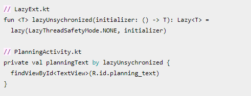 Использование свойств lazy в Kotlin для связывания представлений Android