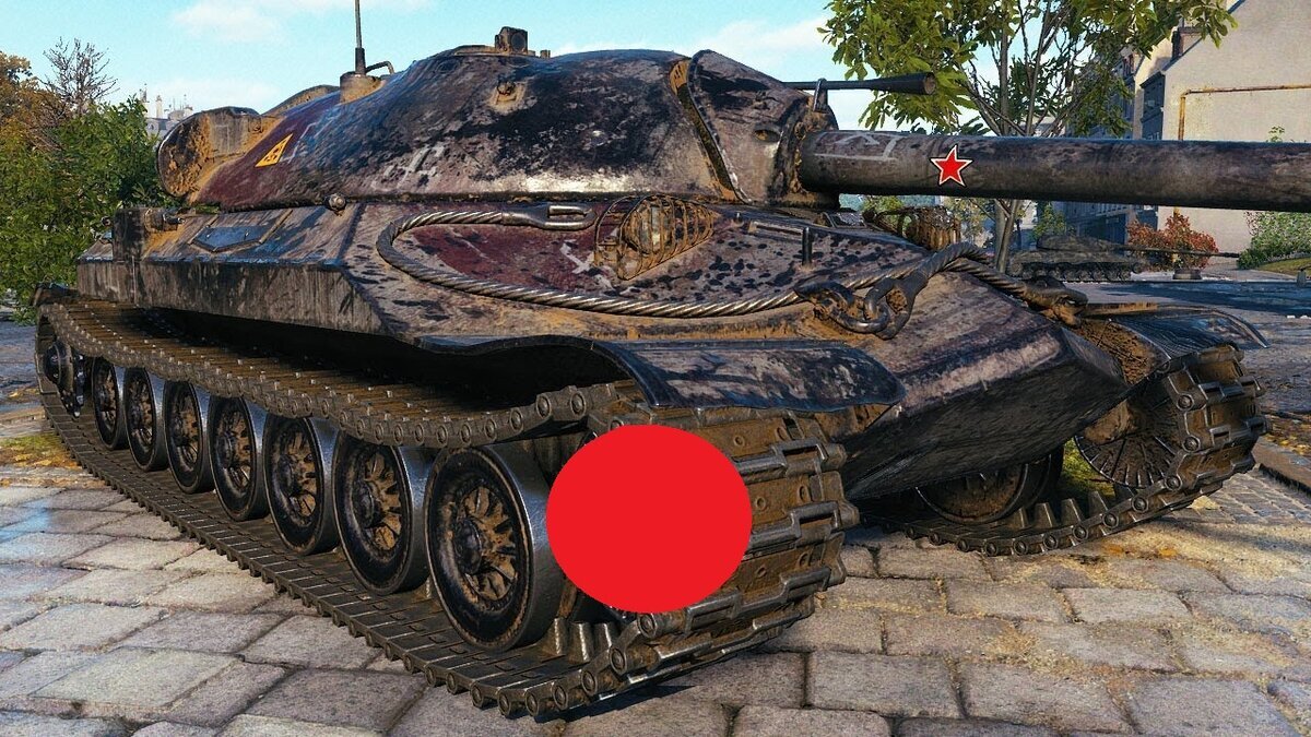 Стреляя в эту область, с большей вероятностью можно остановить и повредить, например, ИС-7 и многих других.