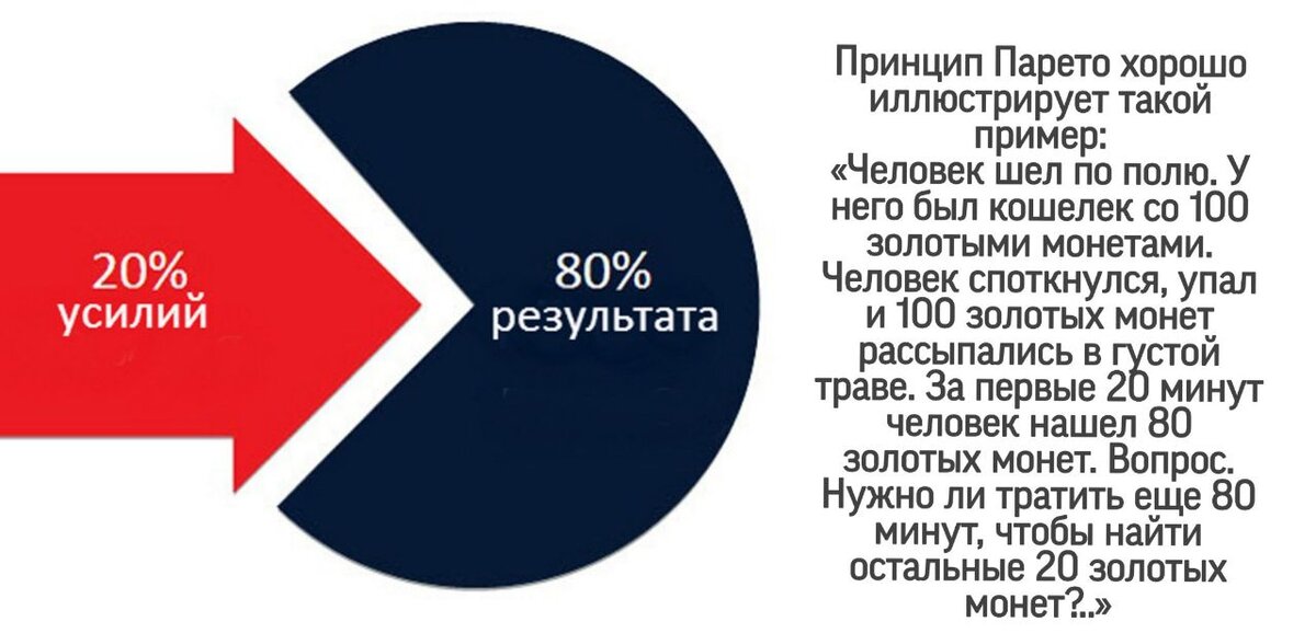 Круговая диаграмма 80 и 20 процентов