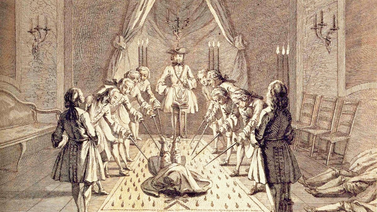 Обряд посвящения в масонскую ложу в 18в в Европе