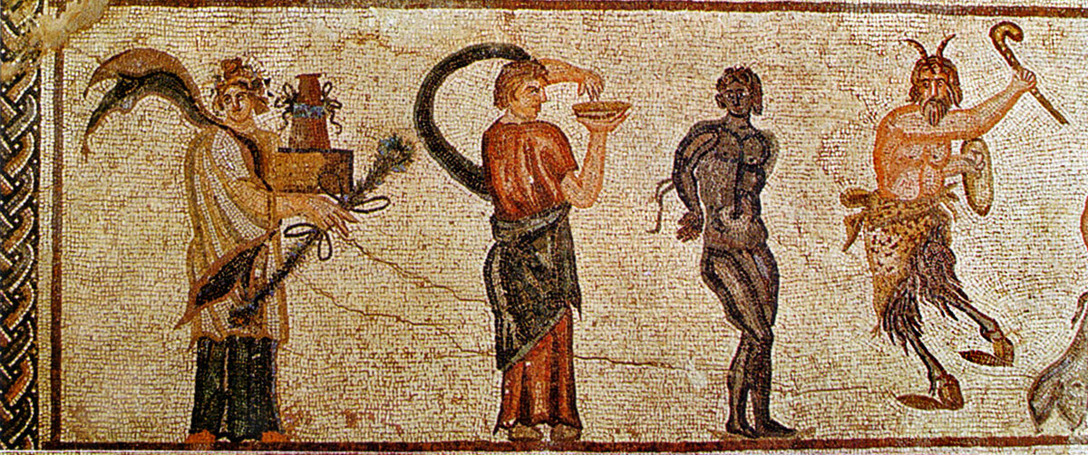 Фрагмент мозаики из города Помпеи