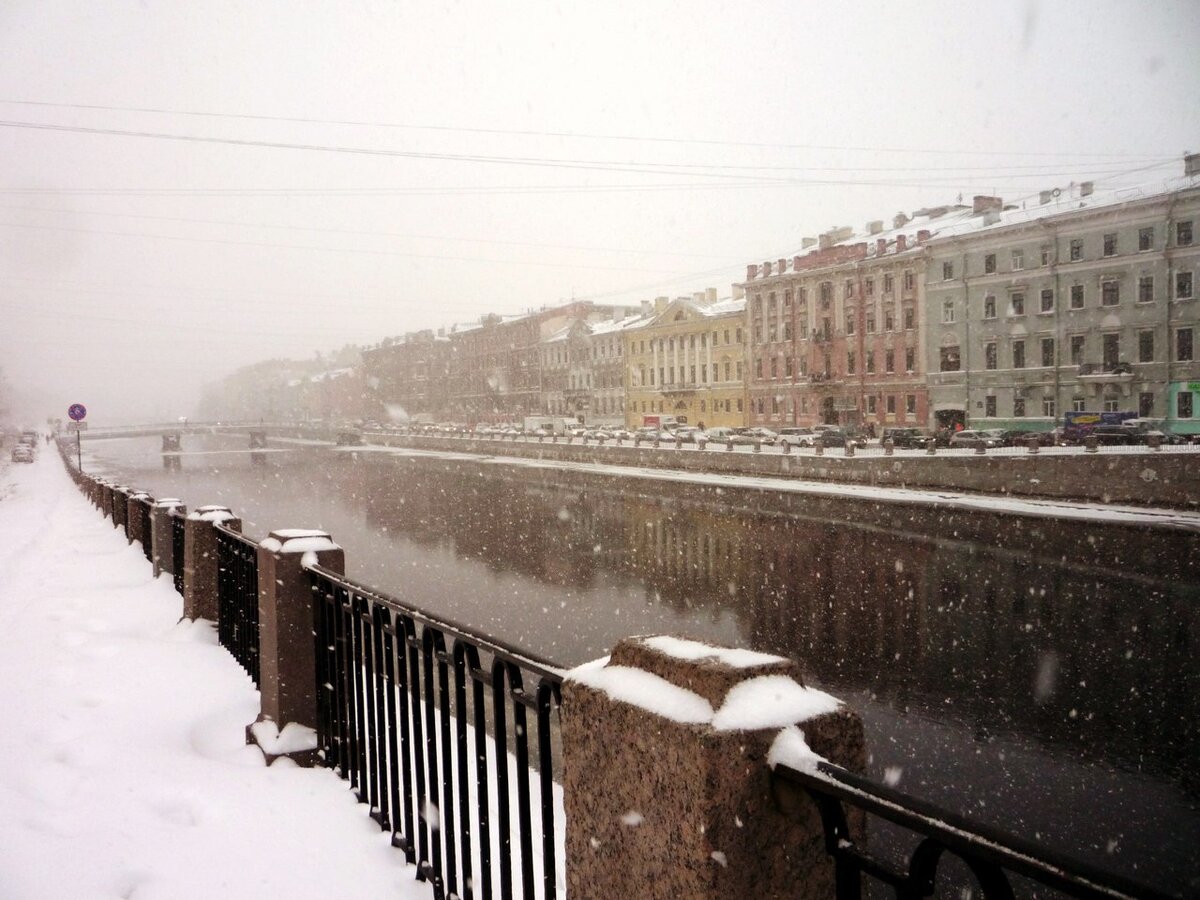 Фонтанка в метель. Фото автора