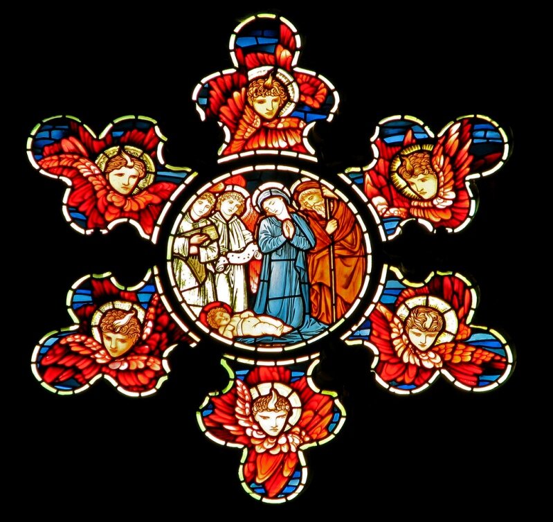 Эдвард Бёрн-Джонс (Edward Burne-Jones) - Рождество Христово (витраж) 