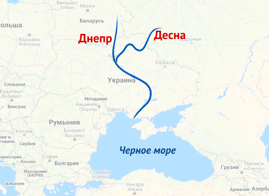 Где река днепр на карте