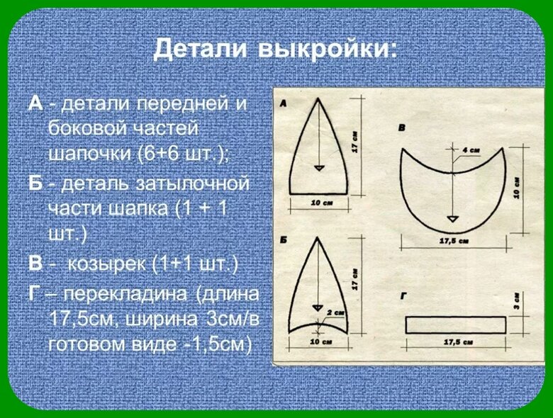 Как сшить кепку с козырьком, выкройка. | NatalyHandmade