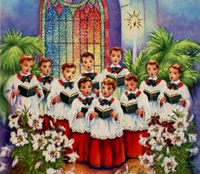 Рождественская открытка начала ХХ века. Фото: pinterest.com.