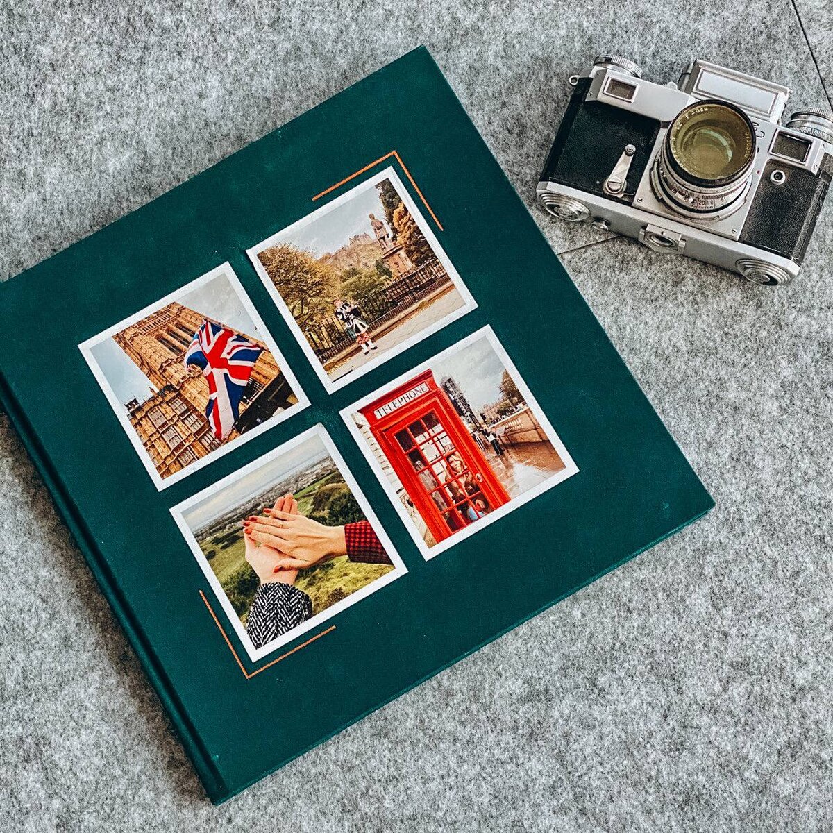 Фотокнига Классика с четырьмя фотоокнами. Тема – Путешествие