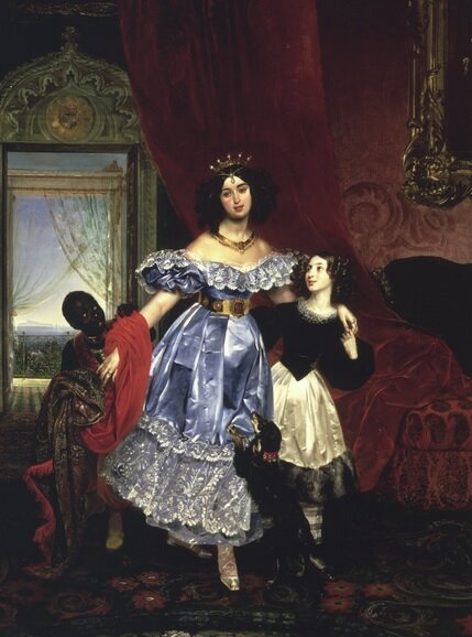 Портрет Ю.П Самойловой с Джованиной Пачини и арапчонком. 1832—1834 г. Художник Карл Брюллов. 