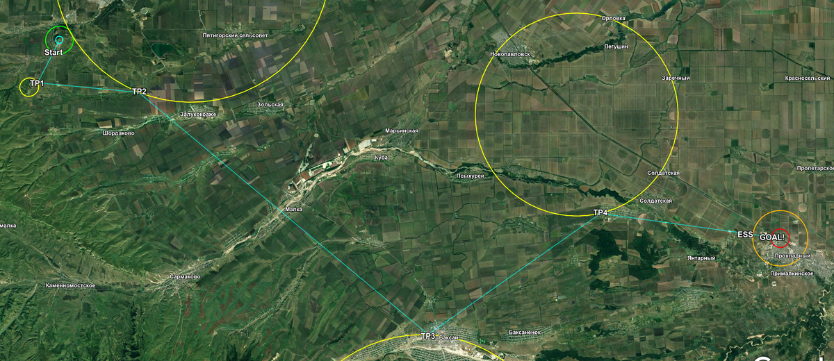 Соревновательный маршрут из Ставропольского края в Кабардино-Балкарию