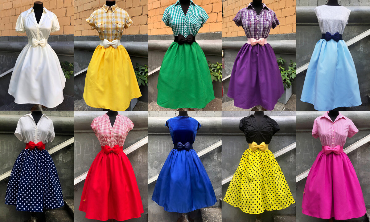 Платья стиляг во всем разнообразии