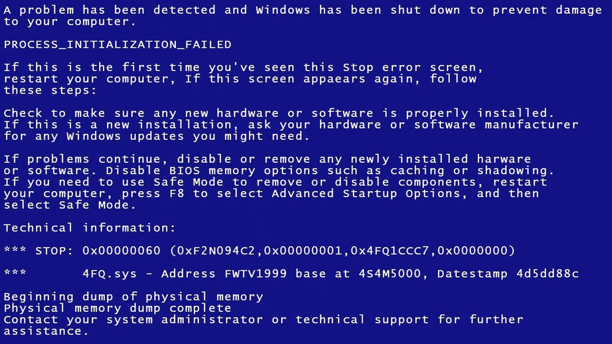 «Синий экран смерти» Windows: всё сломалось