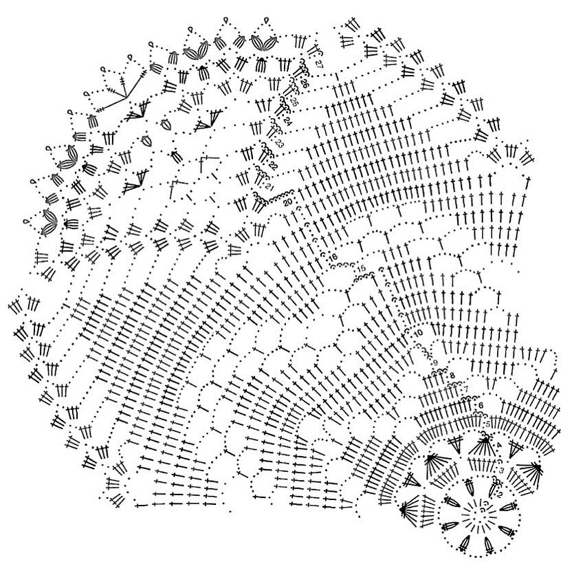 Салфетка грета крючком схема