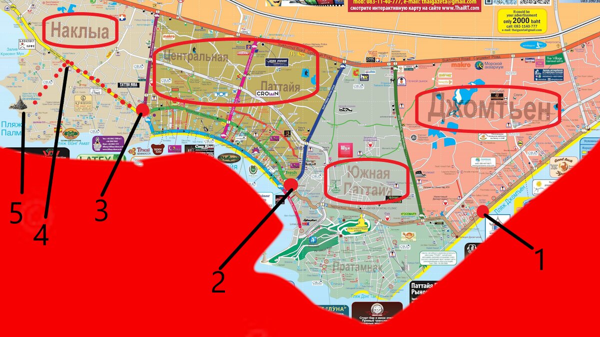 Карта Паттайи 