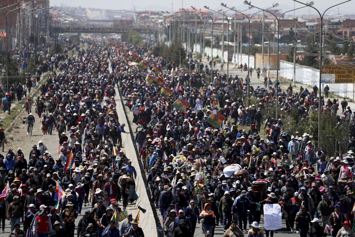 Протестная акция в Боливии. Фото: Natacha Pisarenko/AP