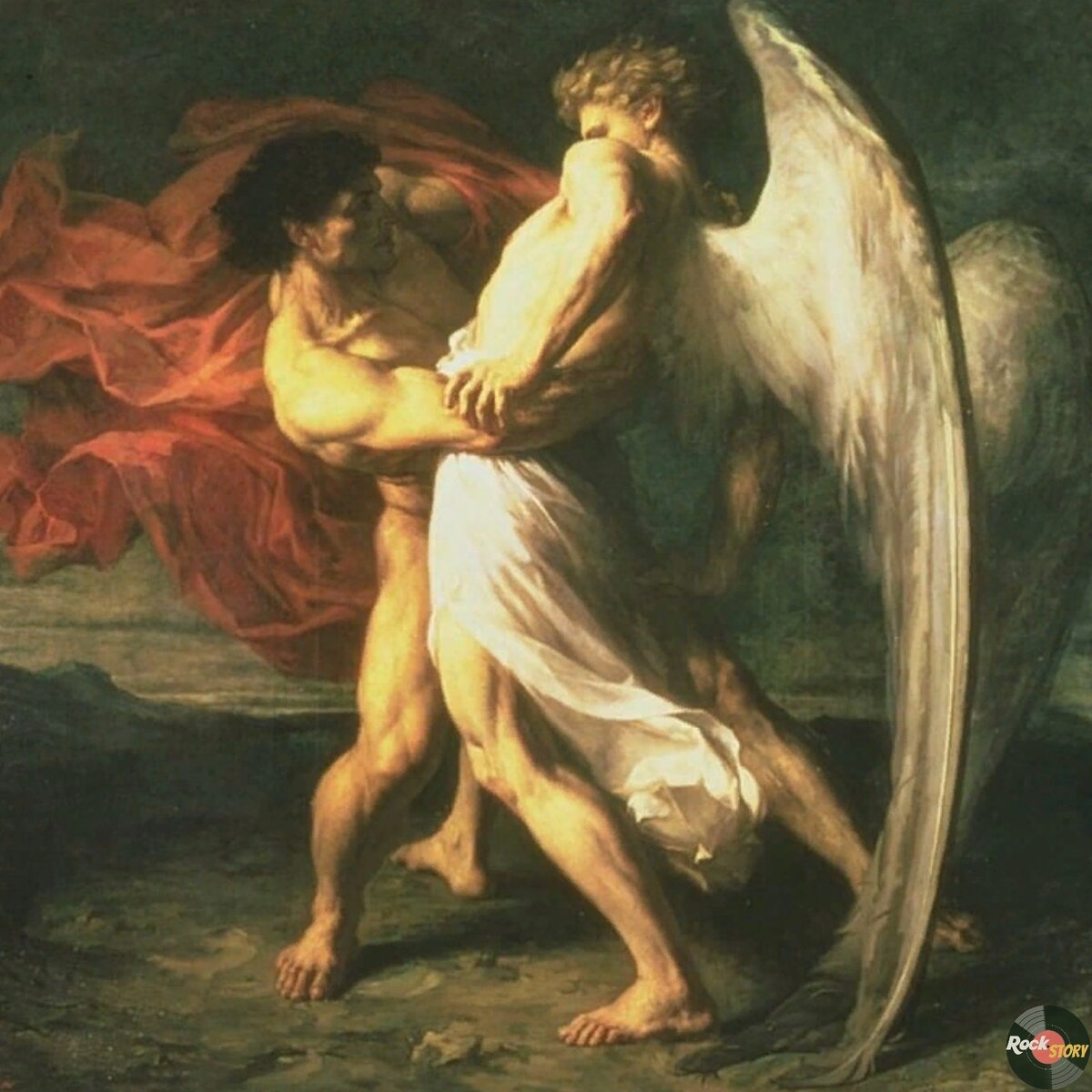 На фотографии: Джейкоб борется с Ангелом-это картина Пола Гилберта Басвелла