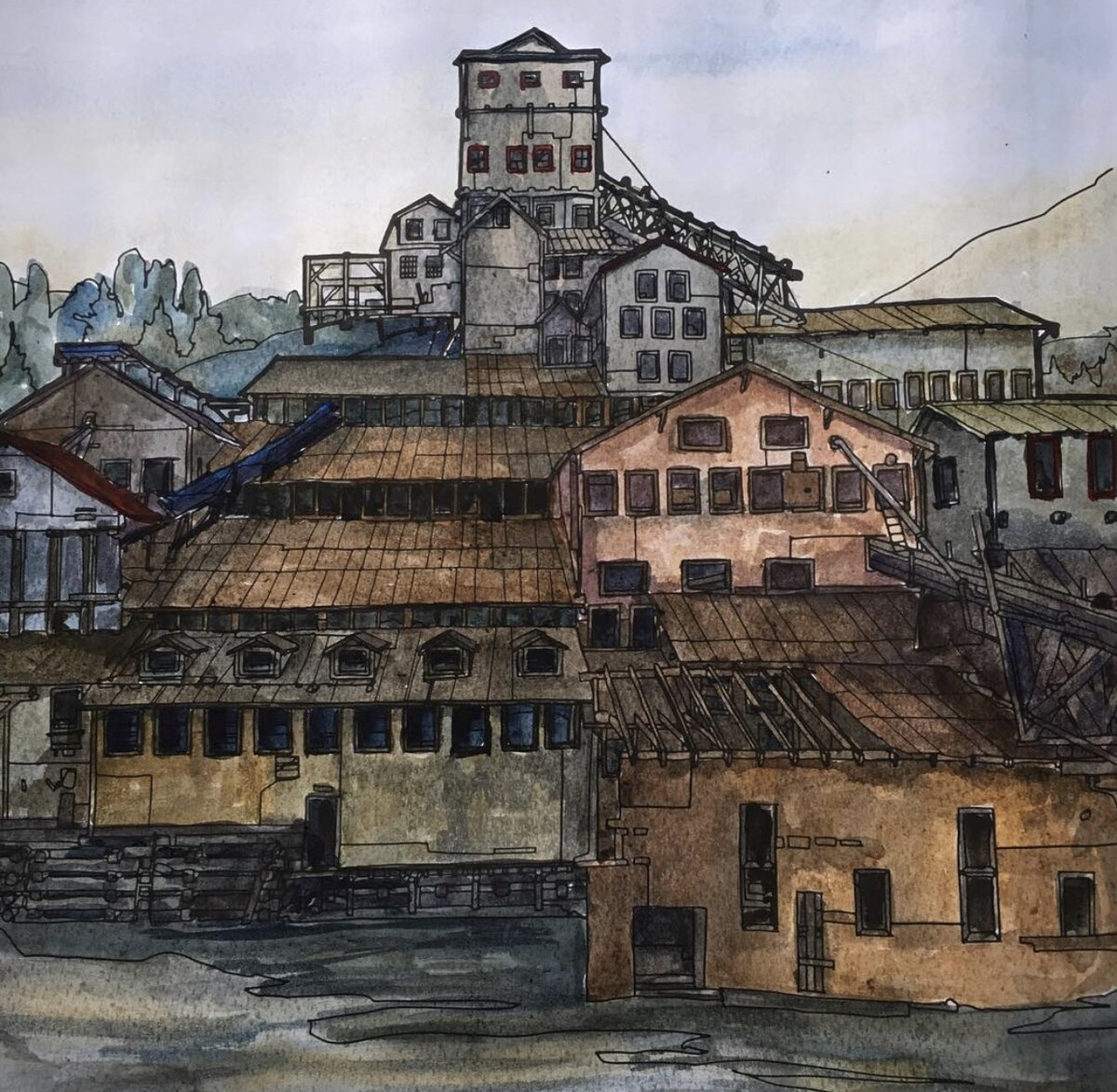 На фото раскраска Удивительные строения