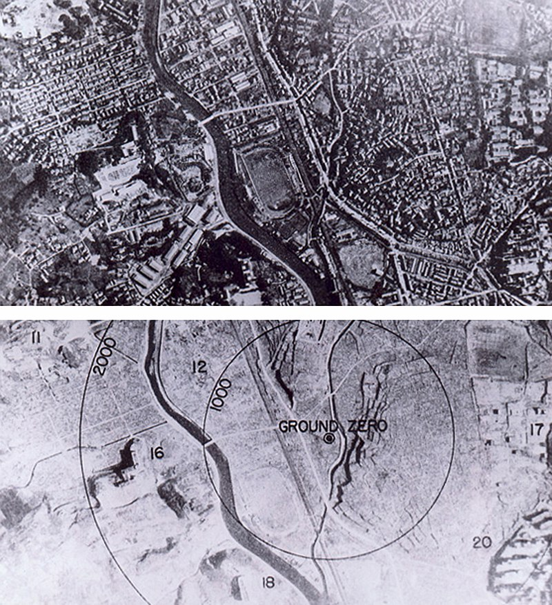 Нагасаки преди и след ядрения взрив