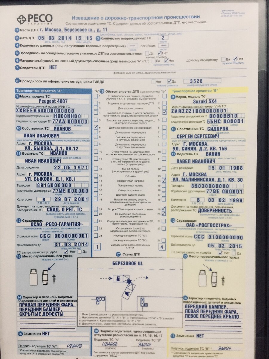 Заполненый пример из интернета