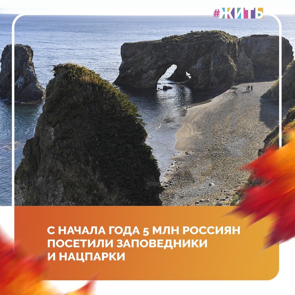Число посетителей заповедников и национальных парков с января по октябрь достигло в России пяти миллионов человек, что на миллион меньше, чем за соответствующий период прошлого года🤩

В течение 2019 года федеральные особо охраняемые природные территории (ООПТ) посетили более 8 млн человек. С января по октябрь текущего года эта цифра составила немногим более 5 млн. По сравнению с соответствующим периодом прошлого года это значение меньше почти на 1 млн человек, что связано с распространением коронавируса😌

Сохранение биологического разнообразия и развитие экологического туризма являются целями национального проекта "Экология". За шесть лет в России появятся 24 новые особо охраняемые природные территории общей площадью пять миллионов гектар, а 11 специальных программ позволят увеличить популяции редких видов животных: амурский тигр, переднеазиатский и дальневосточный леопарды, снежный барс, зубр, сайгак, лошадь Пржевальского, аргали, дзерен, белый медведь, стерх☝️

А какое место хотели бы посетить Вы?

#жить #проектжить