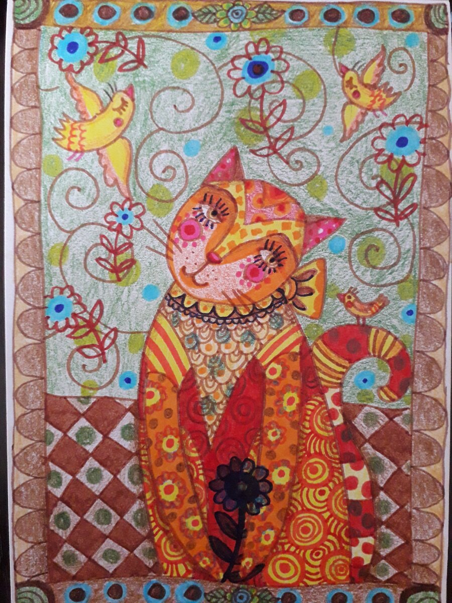 Кот, мечтает))) Картинка моего авторства. 