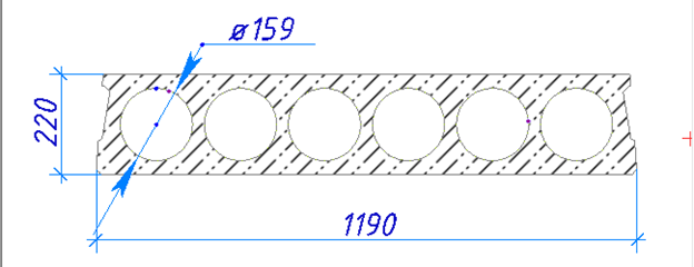Сечение многопустотной плиты
