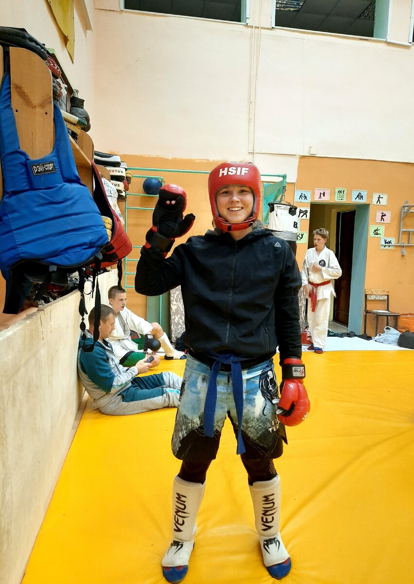 Автор на тренировке. 