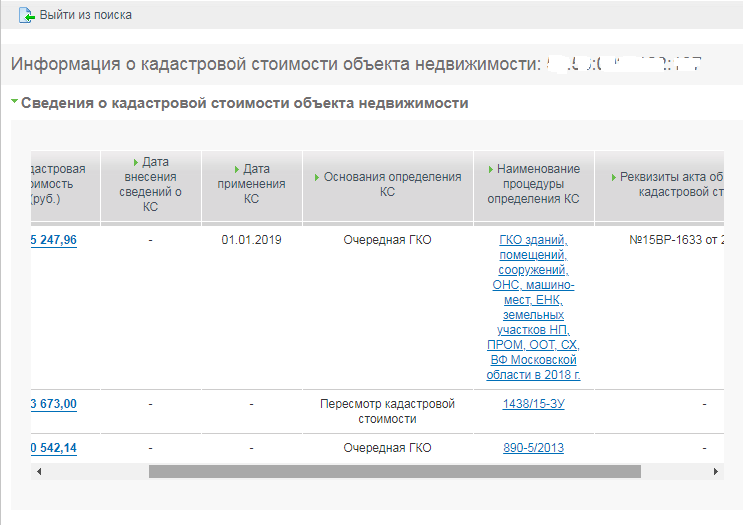 Изменение кадастровой стоимости