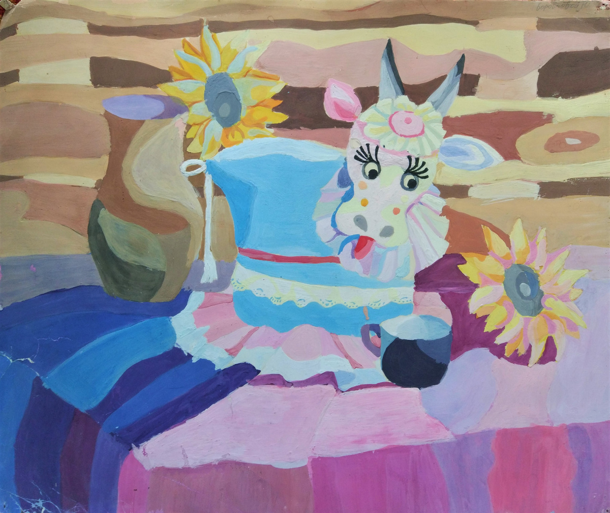 12 лет, 3 класс художки. Гуашь