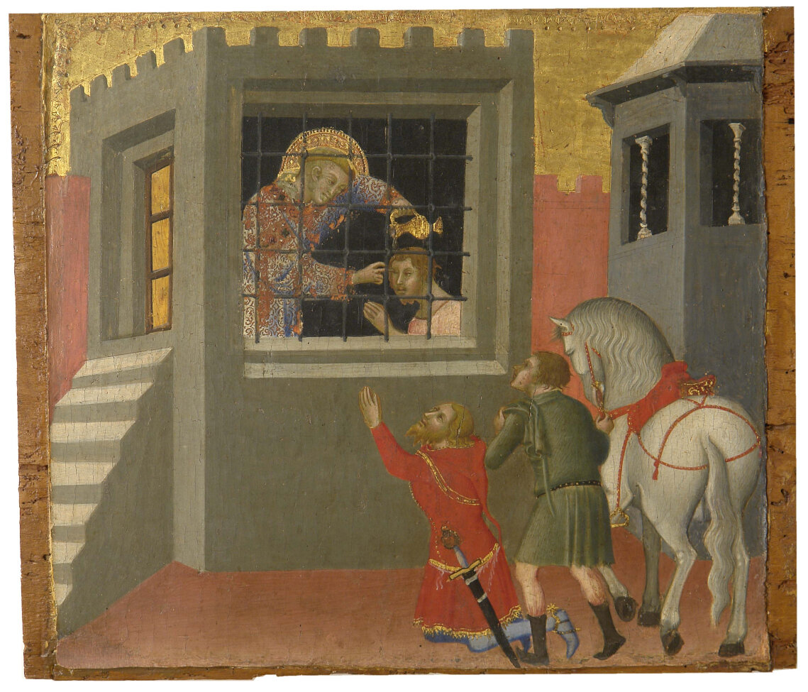 Бартоло Ди Фреди. Святой Лаврентий крестит в темнице узника Луциллия и возвращает ему зрение. Сиена, 1330/1335 – 1410. Сиенская пинакотека