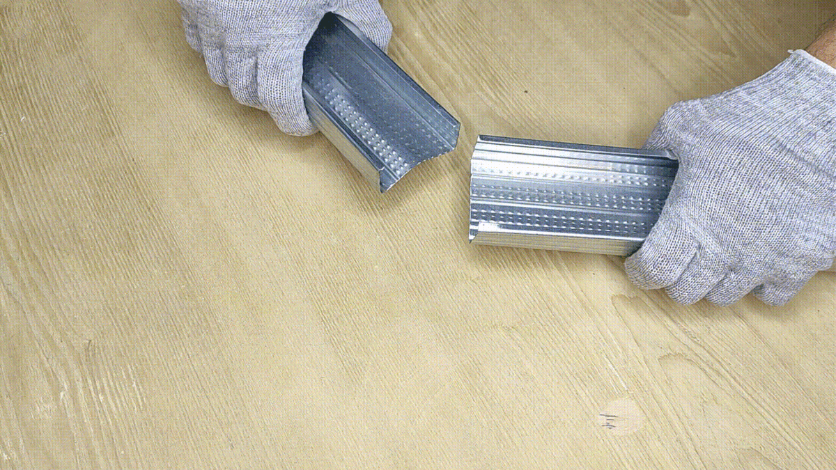 Соединяем два профиля с помощью самодельного удлинителя