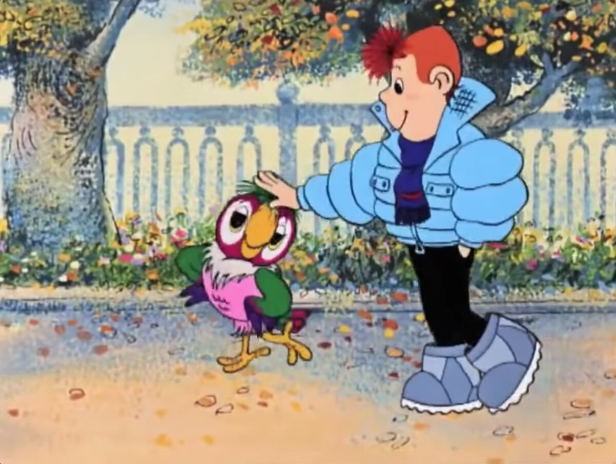 Кадр из м/ф «Возвращение блудного попугая», 2 серия, режиссеры Валентин Караваев и Александр Давыдов, художник Анатолий Савченко, 1987 год.