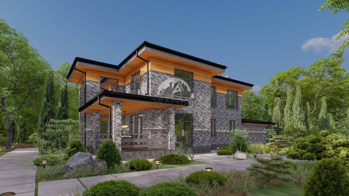 Проект индивидуального двухэтажного дома 316 м2 - 107-83