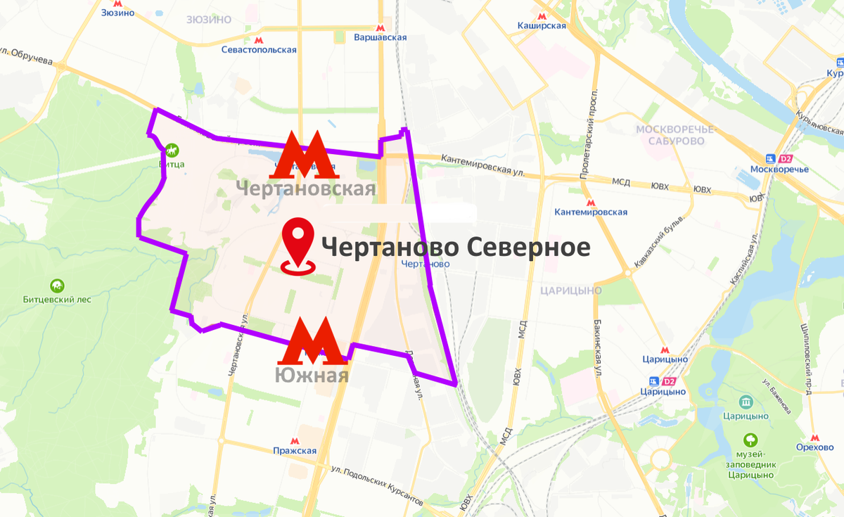 Чертаново карта метро