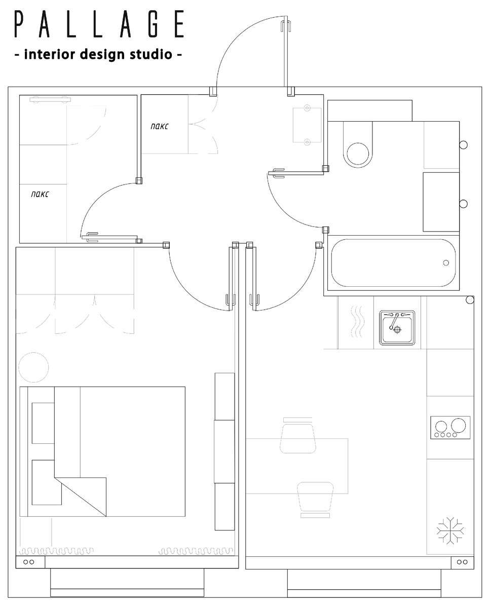 Планировка. Квартира 33 кв.м. в ПИКовской новостройке