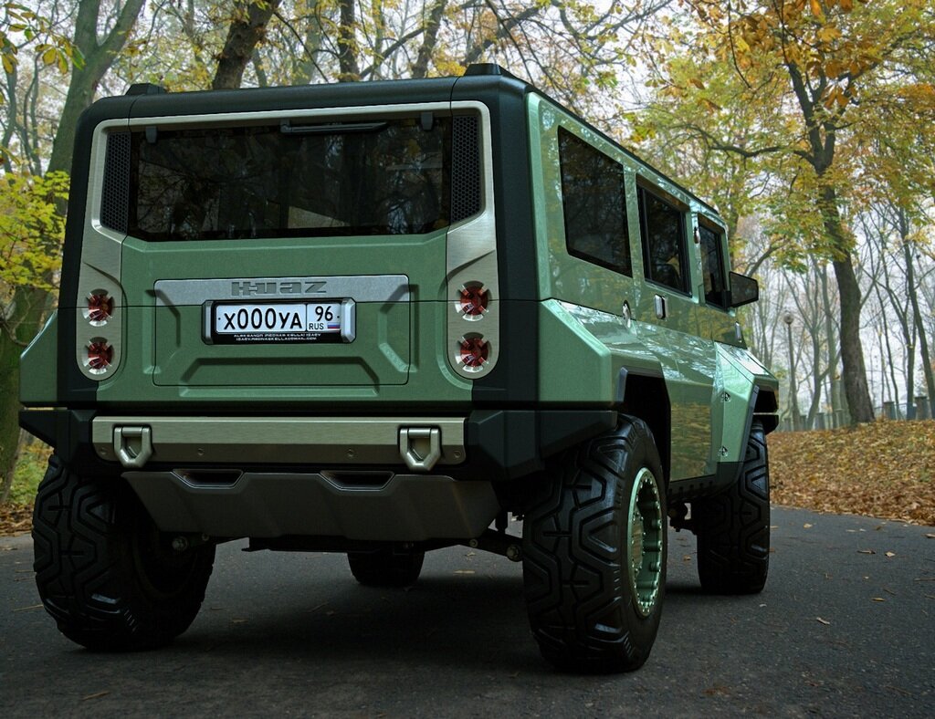 H-uaz или по-русски "Хуаз".  На экспорт еще можно, а вот для внутреннего рынка название я бы сменил. Фото: www.cardesign.ru/portfolio/ama/13367/  