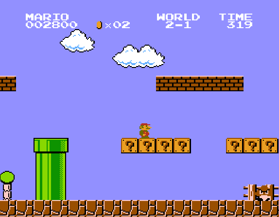 «Бонусная лиана» на уровне 2-1 в игре «Super Mario bros.» на Денди