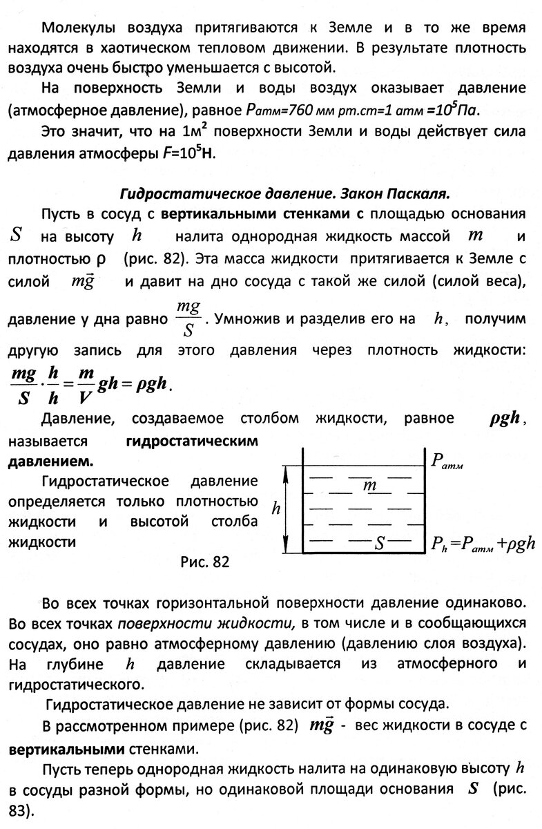 Занятие 28. Механика жидкостей и газов. Гидростатическое давление. Закон  Паскаля | Основы физики сжато и понятно | Дзен