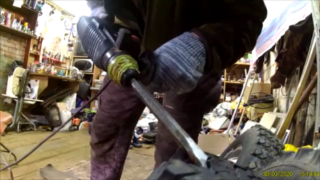 Нас устроил этот способ при помощи перфоратора.